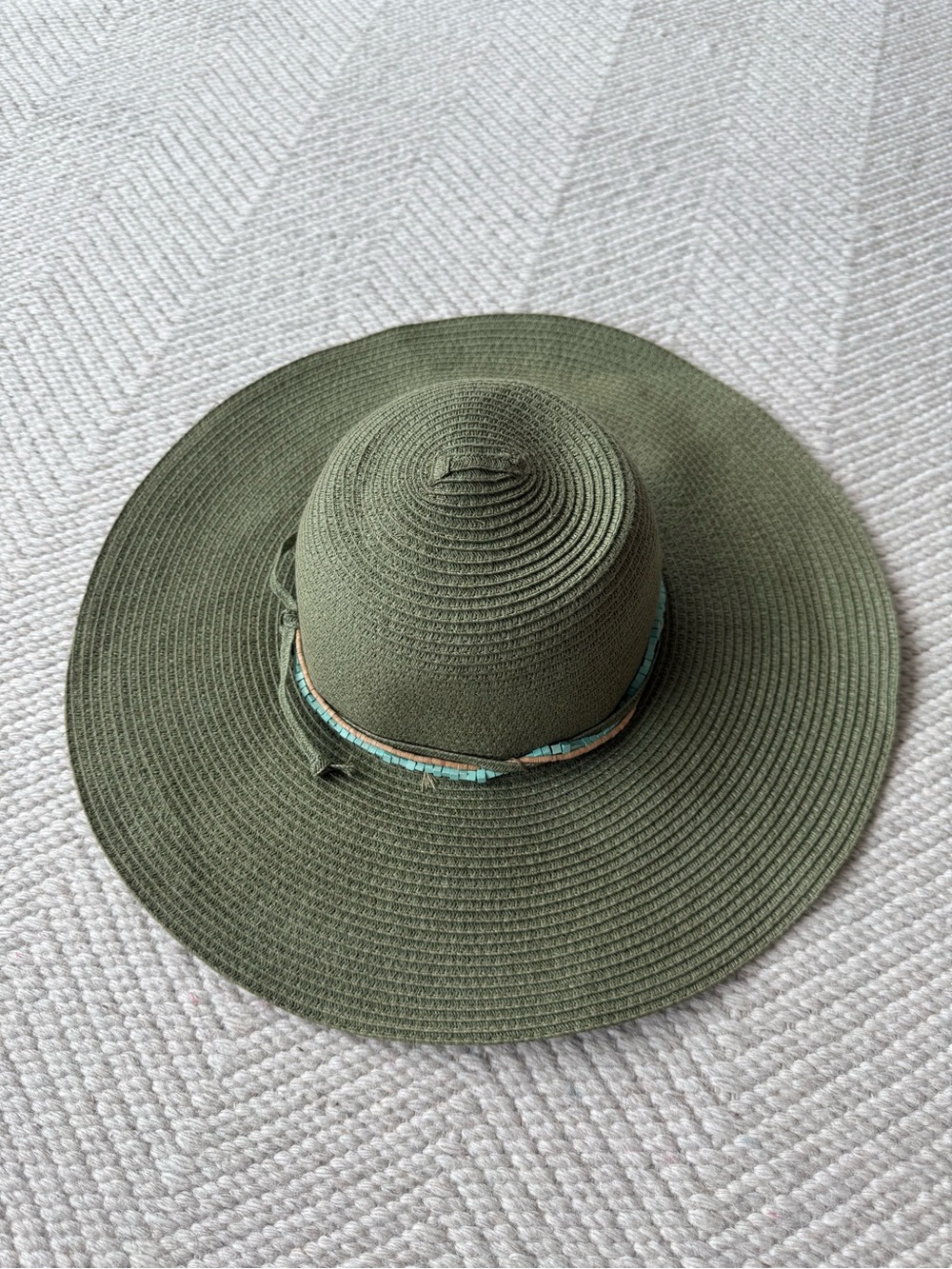 Coolibar Floppy Green Straw Sun Hat
